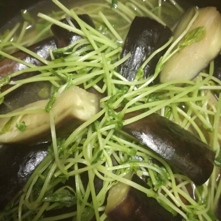超簡単!豆苗と茄子の煮物